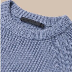 JENNI KAYNE  Cashmere Fisherman Sweater in Faded Denim (NWOT) XS